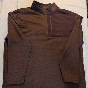 G.H. Bass & CO Men's Quarter Zip Fleece Midweight Maroon XL